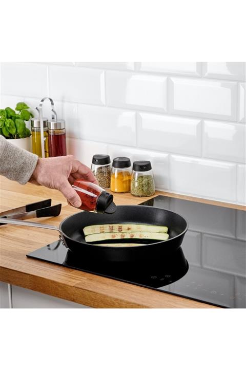 IKEA 365+ Ihardıg Baharat Kavanozu, Cam-siyah 4'lü