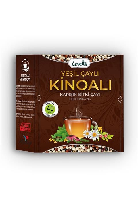 levellalife Yeşilçaylı Kinoa Karışık Bitki Çayı 1 Kutu ( 40 Adet Süzen Poşet)