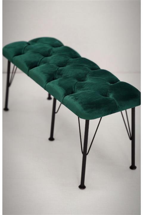 Yirmi15 Metal Ayaklı Babyface Puf & Bench Green
