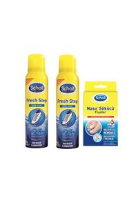 Scholl Fresh Step Koku Önleyici Ayakkabı Bakım Spreyi 150 Ml X2 Adet + Nasır Sökücü Flaster 8 Adet