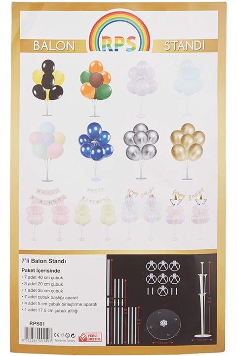 eğlencemarketi Ayaklı Balon Standı 7 Li 1 Adet