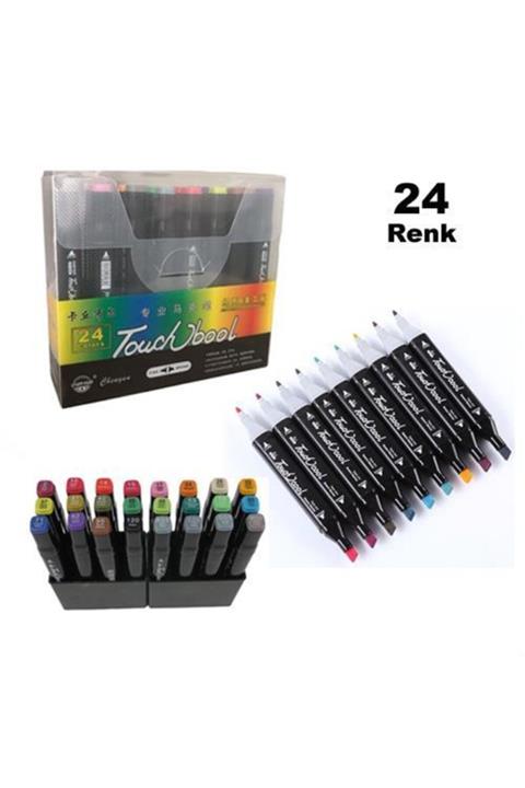 Hobialem Touch Bool, Marker, 24 Lü, Mimari Çizim Kalemi, Çift Uçlu, Board, Fine, Animasyon Kalemi