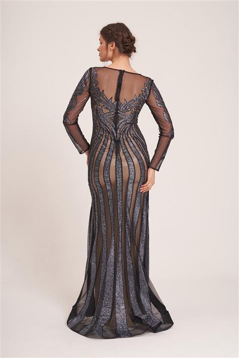 La Vita e Bella Antrasit Kadın Abiye Elbise