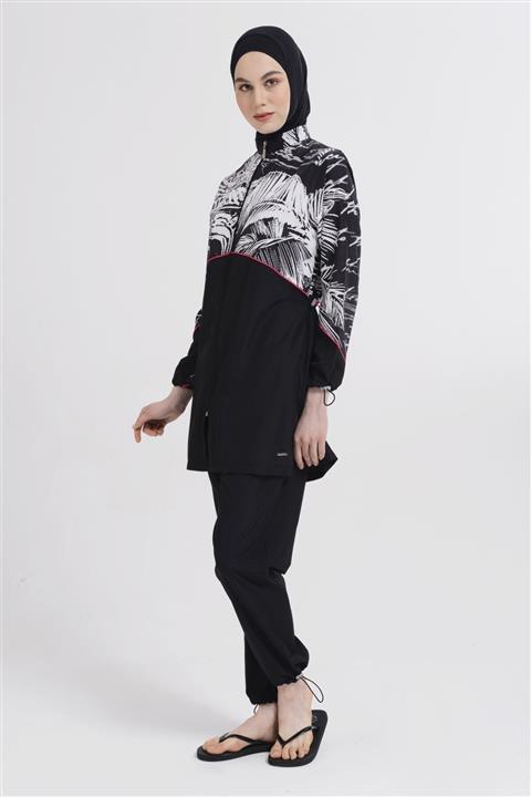 ALFASA Haşema - Tesettür Mayo '' Su Tutmaz Vücuda Yapışmaz '' Siyah