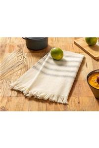 English Home Organic Striped Pamuk Kurulama Bezı 40x60 Gri