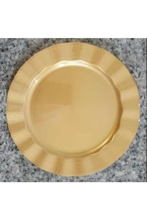 Organizasyon Pazarı Gold Renkli Mika Tabak 26 cm 6'lı