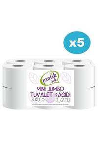 Pratiksoft 5 Koli Mini Jumbo Tuvalet Kağıdı 60 Rulo 42129