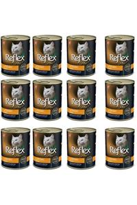 Reflex Plus Tavuklu Parça Etli Yetişkin Kedi Konservesi 400 gr 12 Adet