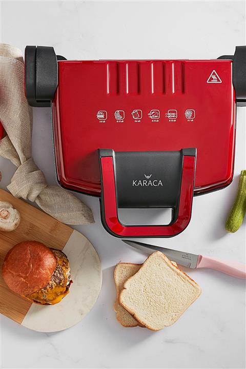 Karaca Future Granit Kırmızı Tost Makinesi 1800W