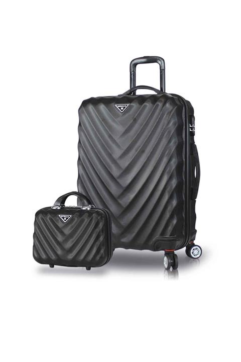 My Valice Unisex Lotus Abs 2'li Valiz Seti (Makyaj + Orta Boy) Siyah