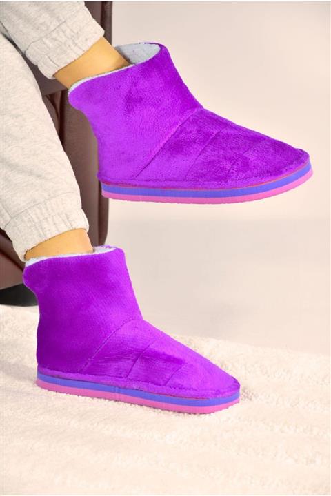 ODESA AYAKKABI MARKET Kadın Sessiz Kalın Taban Polar Ev Botu