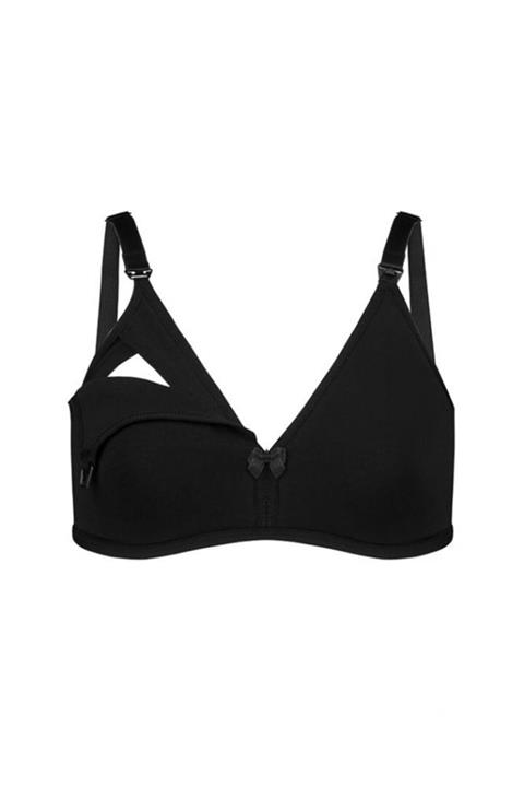 Imer Kadın Siyah Modal Kumaş Emzirme Sütyeni 2236