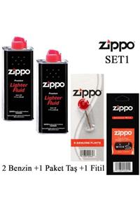 Zippo 2 Benzin+1 Paket Taş+ 1 Fitil Seti