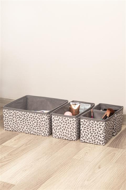 Rek Home Gri Yaprak Çekmece Içi Düzenleyici 4'lü Organizer Set