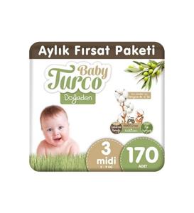 Baby Turco Doğadan 3 Numara Midi 170 Adet