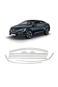 Araba Alışveriş Renault Megane 4 Sedan 12 Parça Paslanmaz Krom Cam Çerçeve Çıta Seti