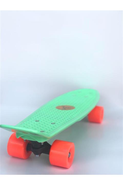 CAN SPORTS 4 Tekerli Plastik Kaykay 58 Cm ( Açık Yeşil - Turuncu ) Cs 1022