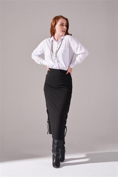 Mizalle Kuş Gözlü Etek (SİYAH)