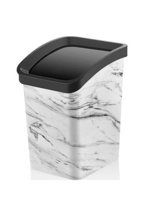 Özer Çöp Kovası Itmeli Mermer Desen 3.3 Lt Mutfak Banyo 9019834
