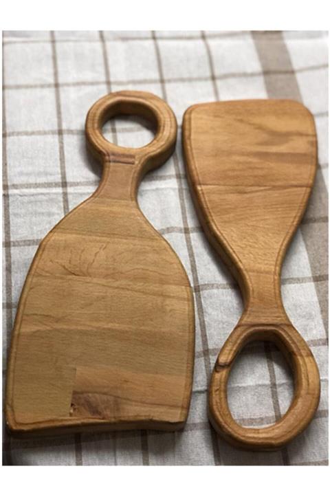 AHŞAPİŞLER Ahşap Sunum Kesme Tahtası 2'li