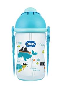 Wee Baby Akıtmaz Suluk Alıştırma Mavi Pipetli Bardak 380 ml