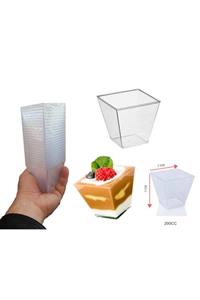 Bibizde Krnvl-13750pvc Prizma Mini Mika Plastik Kare Kap Küp Sunum Kase 200cc 25 Adet
