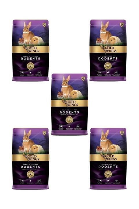 Gold Wings Premium Kemirgen Tavşan Hamster Yemi 750 gr X 5 Adet