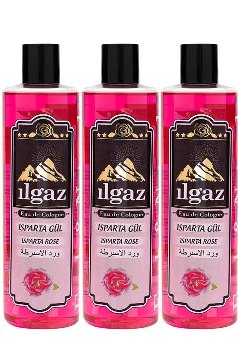 ILGAZ Isparta Gülü Kolonyası 400 ml Eau De Cologne 3'lü Gül Esanslı