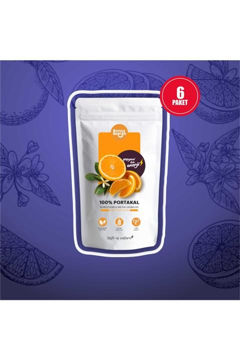 Bonny Snacks Diyet Market   Kurutulmuş Portakal Dilimleri 25gr   6'lı Paket
