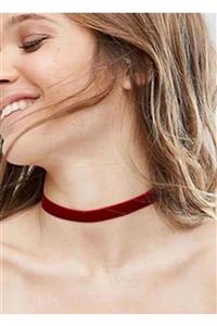 Nishstyle Kadın Aksesuar 1 Cm Bordo Kadife Choker