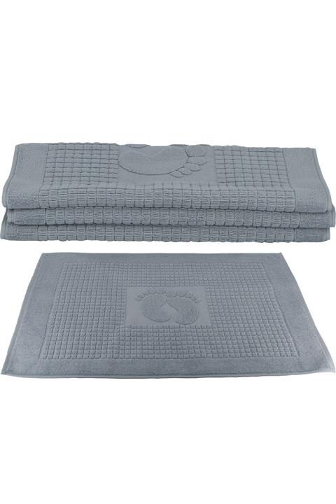 Lareva Home Ihracat Ürünü Ayak Havlusu Paspas 4 Adet 50x70 Cm Gri