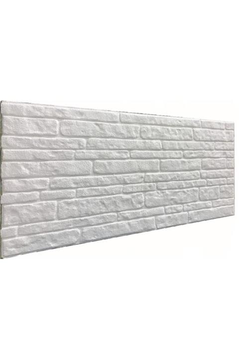 DEKORCUM Kesme Taş Desenli Strafor Duvar Paneli Beyaz Boyanabilir