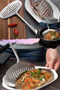 Ersamica Yumurta, Krep, Et, Balık Kızartma, Karnıyarık Spatula Yapışmaz Paslanmaz Çelik Pişirme Aleti