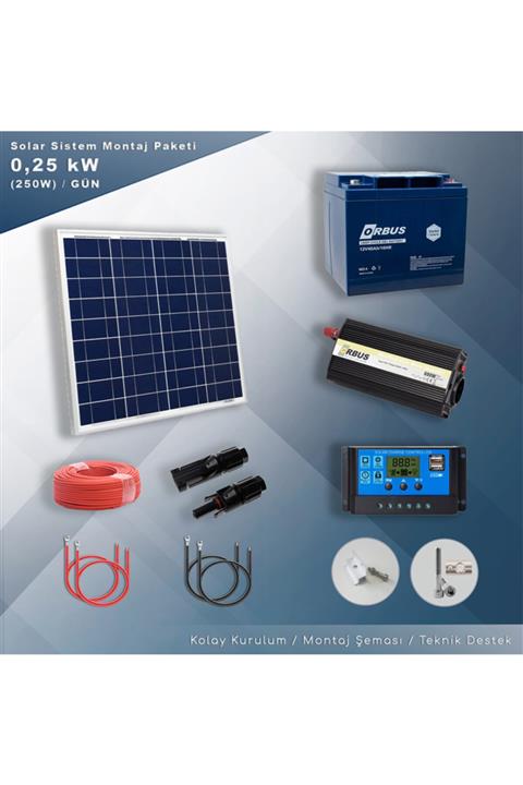 MAtech 0,25 Kw Solar Paket Sistem (250W/GÜN)