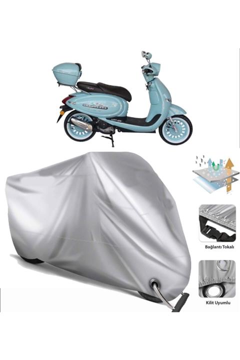 CoverPlus Arora Ar 50 Cappuccino Motosiklet Brandası (bağlantı Ve Kilit Uyumlu)