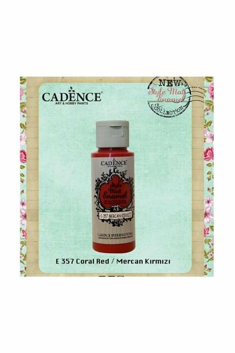 Cadence Style Matt Enamel Cam & Porselen Boyası 59 ml. E-357 Mercan Kırmızı