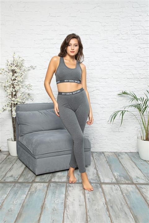 MyBen Yüksek Bel Antrasit Büstiyer Taytlı Spor Takımı 0030