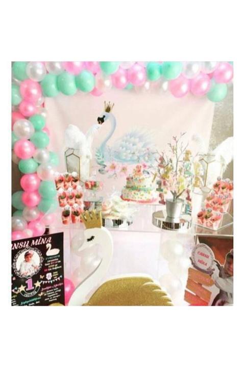 HTS STORE Flamingo Konsept Doğum Günü Balon Ve Balon Zinciri Flamingo Parti Süslemeleri 60 Adet