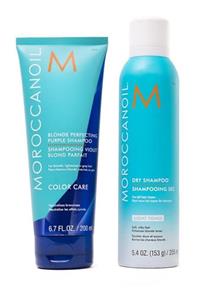 Moroccanoil Light Açık Renk Saçlar Için Kuru Şampuan 205 ml + Purple Mükemmeleştirici Mor Şampuan 20