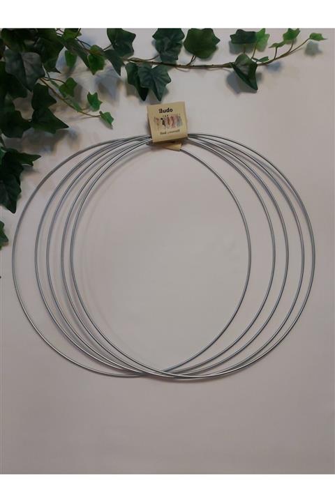 Enludo Metal Makrome Çember 40 Cm 5li Set Galvanizli Kasnak Halka Düş Kapanı
