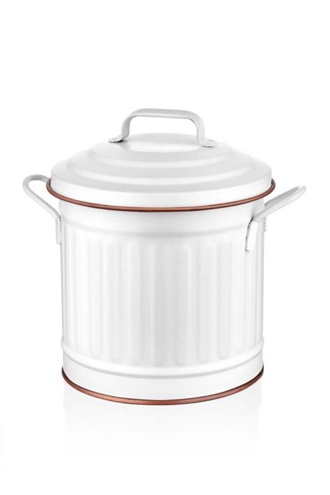 The Mia Çöp Kovası Tezgah Üstü 4 Lt Beyaz & Bakır Dst0001