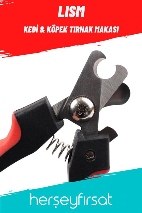 LISM Paslanmaz Çelik Kedi Ve Köpek Tırnak Makası-kırmızı