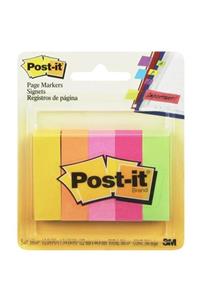 3M Parmak Postit 670/5 Not Sayfa Işareti, 5 Renk X 100 Yaprak