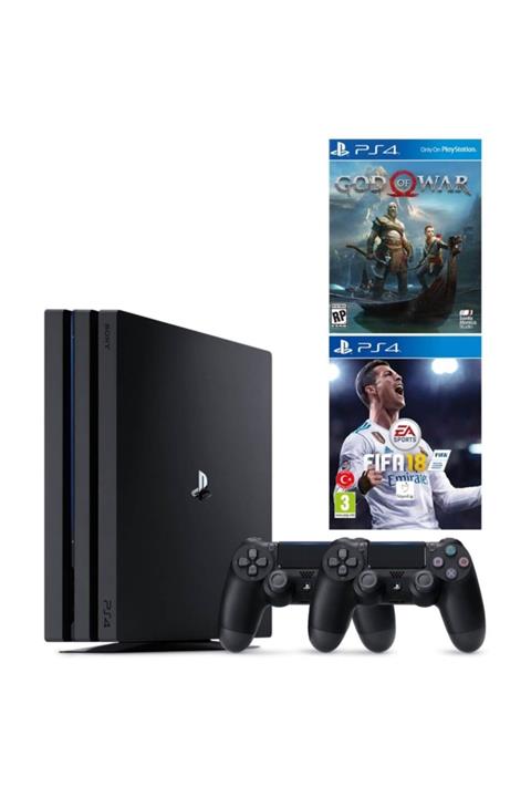 Sony PS4 Pro 1Tb Konsol + 2. Kol + PS4 God Of War 4 + PS4 Fifa 18