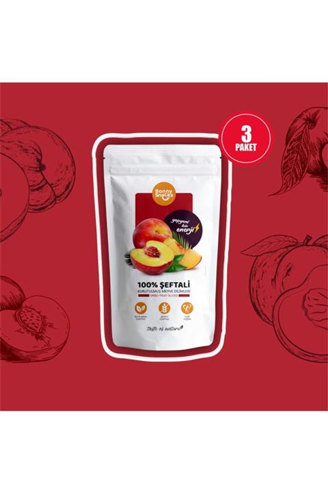 Bonny Snacks Diyet Market Kurutulmuş Şeftali Dilimleri 25gr   3'lü Paket