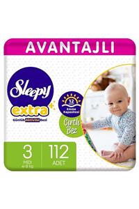 Sleepy Extra Avantajlı Bebek Bezi 3 Numara Midi 112 Adet