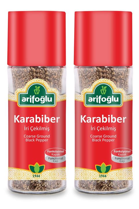 Arifoğlu Karabiber (Acı İri Çekilmiş) Cam 60g (2 Adet)