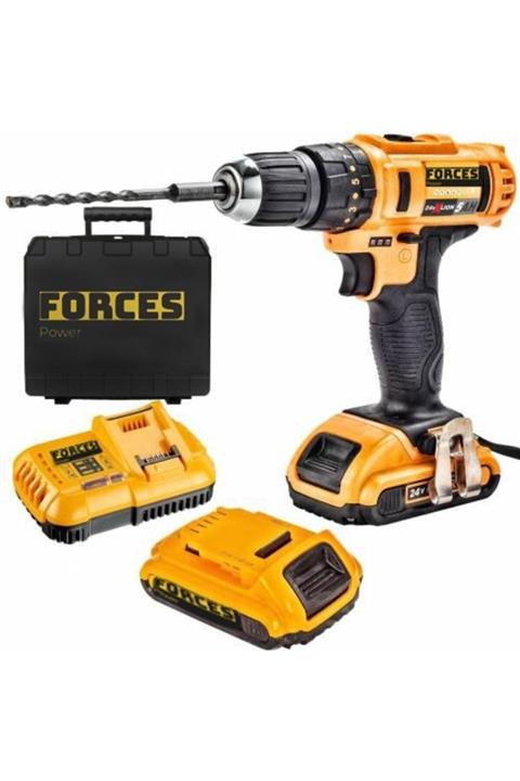 forces power Alman 24 W 5 Ah Akülü Darbeli Şarjlı Matkap