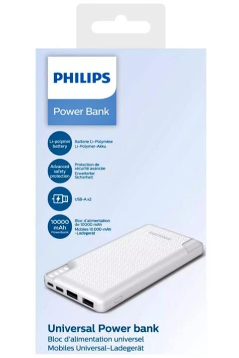 Philips Dlp2010nw 10000mah 37 Wh Led Göstergeli Beyaz Taşınabilir Powerbank