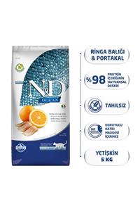 N&D Tahılsız Balıklı Portakallı Yetişkin Kedi Maması - 5 kg